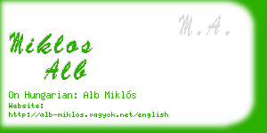 miklos alb business card