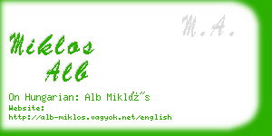 miklos alb business card